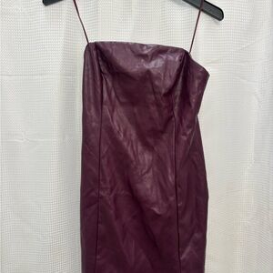 Garage Strapless Dress in Deep Burgundy